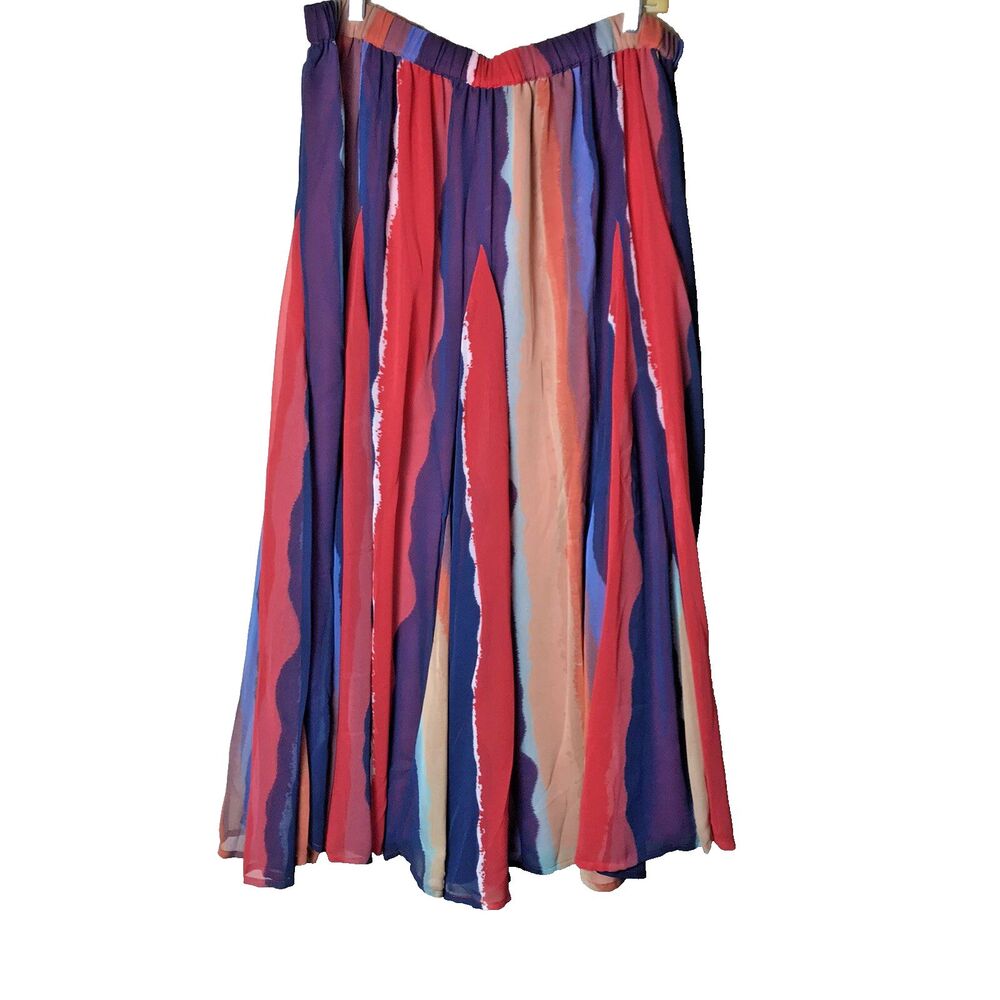 NWT Phool Women's  Multicolor Boho Maxi Skirt Size 1X